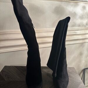 Wild Pair Black Over-the-Knee Stretch Boots